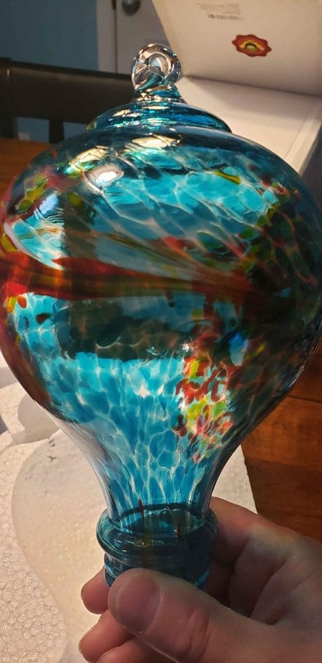 glass humming bird feeder